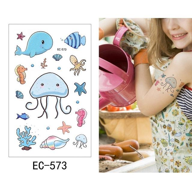 Glaryyears 1 Sheet Temporary Tattoo Sticker Fashion Fake Tatoo Mermaid Flash Tatto Waterproof Small Body Art Children 21 Designs