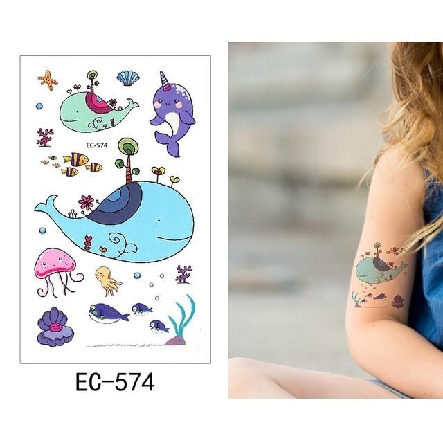 Glaryyears 1 Sheet Temporary Tattoo Sticker Fashion Fake Tatoo Mermaid Flash Tatto Waterproof Small Body Art Children 21 Designs