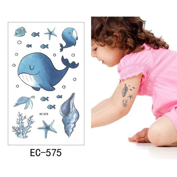 Glaryyears 1 Sheet Temporary Tattoo Sticker Fashion Fake Tatoo Mermaid Flash Tatto Waterproof Small Body Art Children 21 Designs