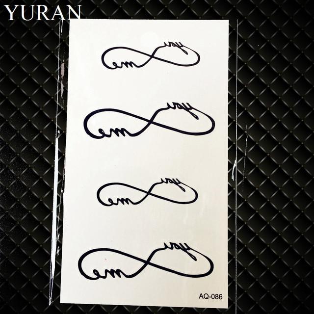25 Style Black Infinite Temporary Tattoo Stickers Women Hands Fake Tattoo Endless Men Finger Waterproof Tatoos Small Paste