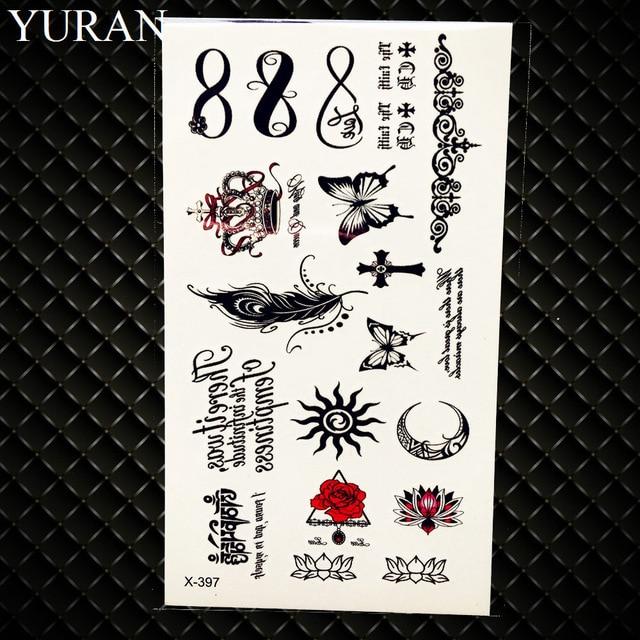 25 Style Black Infinite Temporary Tattoo Stickers Women Hands Fake Tattoo Endless Men Finger Waterproof Tatoos Small Paste