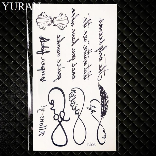 25 Style Black Infinite Temporary Tattoo Stickers Women Hands Fake Tattoo Endless Men Finger Waterproof Tatoos Small Paste