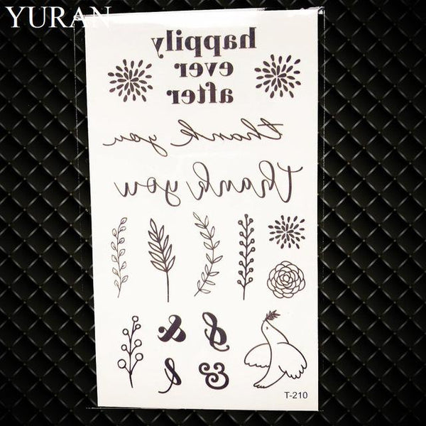 25 Style Black Infinite Temporary Tattoo Stickers Women Hands Fake Tattoo Endless Men Finger Waterproof Tatoos Small Paste