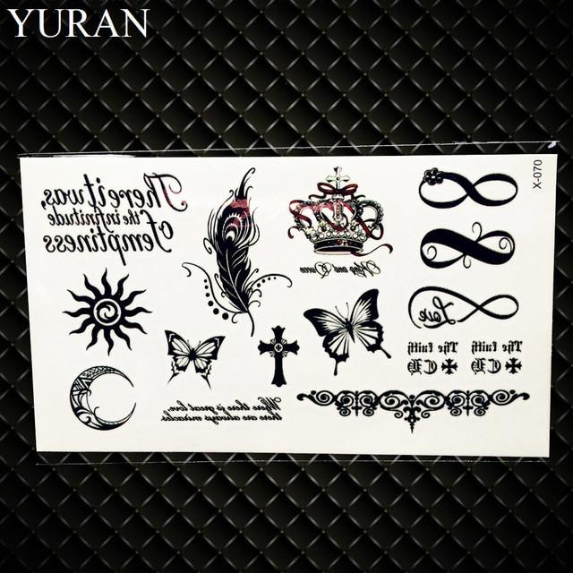 25 Style Black Infinite Temporary Tattoo Stickers Women Hands Fake Tattoo Endless Men Finger Waterproof Tatoos Small Paste