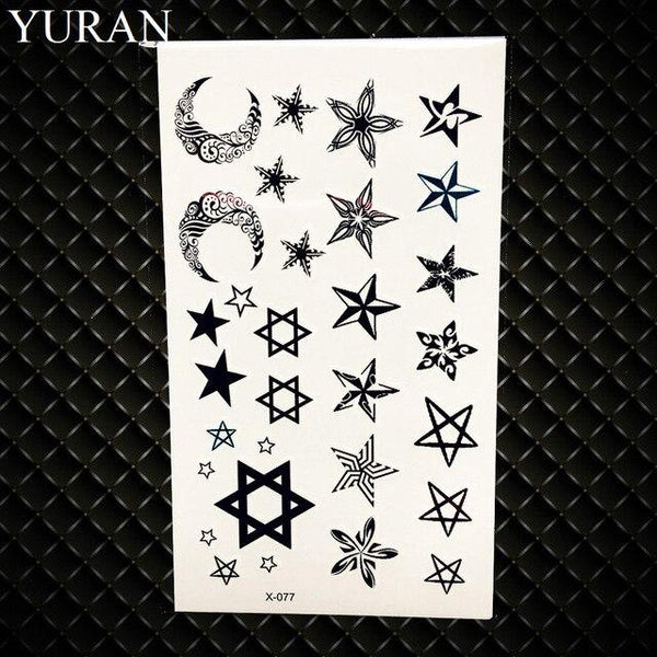 25 Style Black Infinite Temporary Tattoo Stickers Women Hands Fake Tattoo Endless Men Finger Waterproof Tatoos Small Paste
