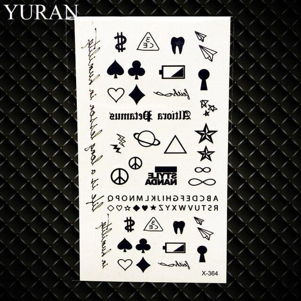 25 Style Black Infinite Temporary Tattoo Stickers Women Hands Fake Tattoo Endless Men Finger Waterproof Tatoos Small Paste