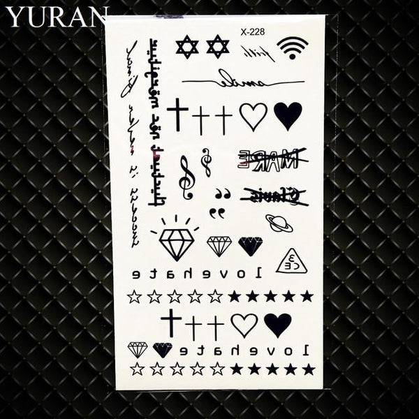 25 Style Black Infinite Temporary Tattoo Stickers Women Hands Fake Tattoo Endless Men Finger Waterproof Tatoos Small Paste
