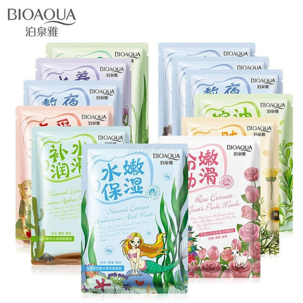 BIOAQUA 1Pcs Moisturizing Oil Control Anti-Aging Shrink Pores Cosmetics Whitening Brighten korean Face Mask Skin Care