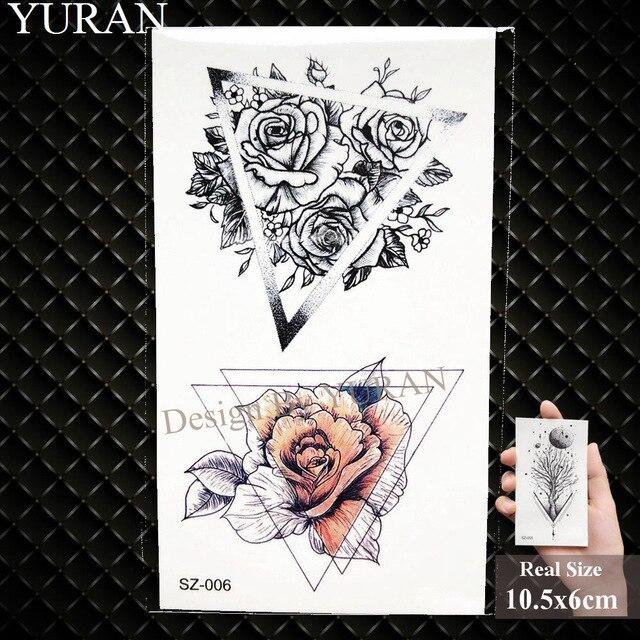 Watercolor Paper Plane Temporary Tattoo Stickers Women Body Art Arm Reed Branch Fake Tatoos Geometry Flower Lavender Tattoo Girl