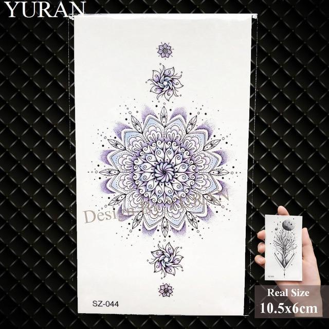 Watercolor Paper Plane Temporary Tattoo Stickers Women Body Art Arm Reed Branch Fake Tatoos Geometry Flower Lavender Tattoo Girl