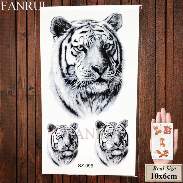 Tiger Face Design Women Tattoos Temporary Body Art Water Transfer Tatoos Fake Animals Men Ankle Sexy Arm Tattoo Makeup Tips