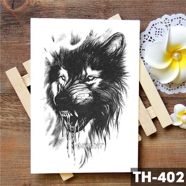 Tiger Skull Leopard dragon Waterproof Temporary Tattoo Sticker Wolf Animals Tattoos Body Art Arm Hand men Fake Tatoo