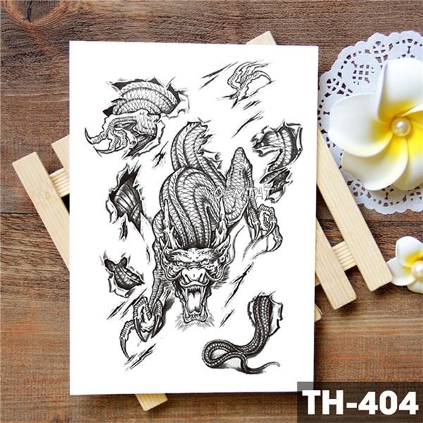 Tiger Skull Leopard dragon Waterproof Temporary Tattoo Sticker Wolf Animals Tattoos Body Art Arm Hand men Fake Tatoo
