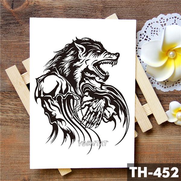 Tiger Skull Leopard dragon Waterproof Temporary Tattoo Sticker Wolf Animals Tattoos Body Art Arm Hand men Fake Tatoo