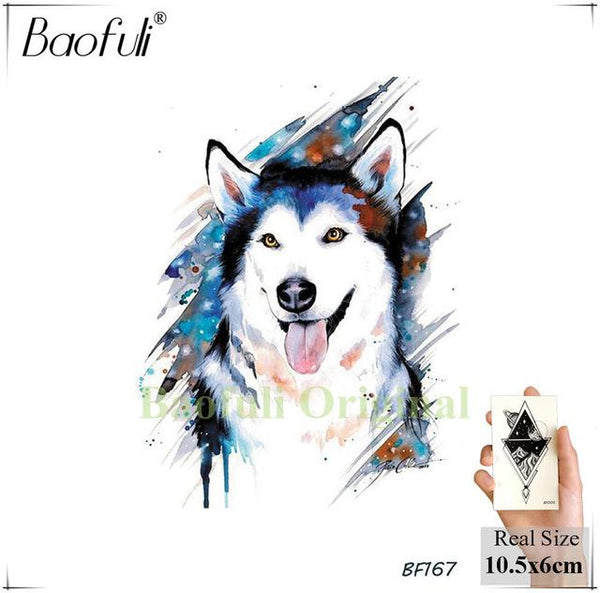 Baofuli Waterproof Temporary Tattoo Geometry Wolf Owl Sticker God Totem Black Tattoos Fake Tatoo Men Arm Body Art Animal