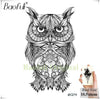 Baofuli Waterproof Temporary Tattoo Geometry Wolf Owl Sticker God Totem Black Tattoos Fake Tatoo Men Arm Body Art Animal