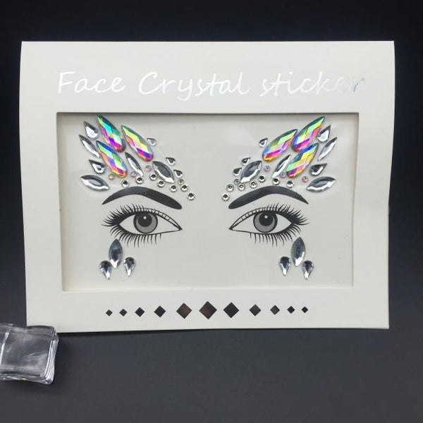 Masquerade Face Decoration DIY Jewelry Acrylic Rhinestone Festival Party Temporary Tattoo Fashion Face Stickers for Women