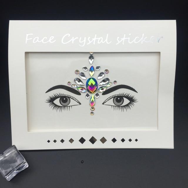 Masquerade Face Decoration DIY Jewelry Acrylic Rhinestone Festival Party Temporary Tattoo Fashion Face Stickers for Women