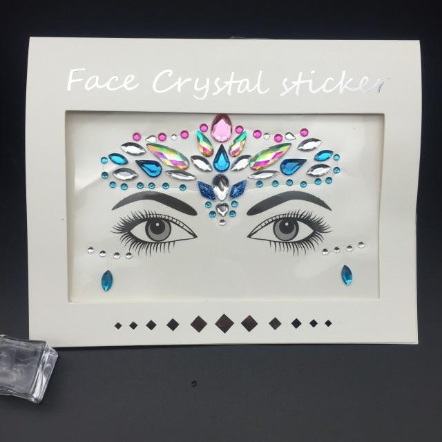 Masquerade Face Decoration DIY Jewelry Acrylic Rhinestone Festival Party Temporary Tattoo Fashion Face Stickers for Women