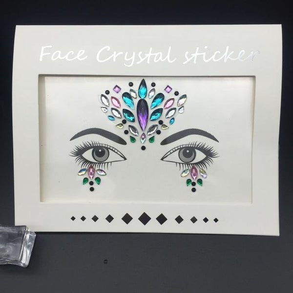 Masquerade Face Decoration DIY Jewelry Acrylic Rhinestone Festival Party Temporary Tattoo Fashion Face Stickers for Women