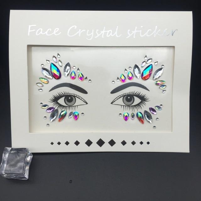 Masquerade Face Decoration DIY Jewelry Acrylic Rhinestone Festival Party Temporary Tattoo Fashion Face Stickers for Women