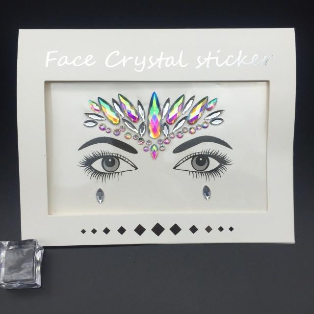 Masquerade Face Decoration DIY Jewelry Acrylic Rhinestone Festival Party Temporary Tattoo Fashion Face Stickers for Women