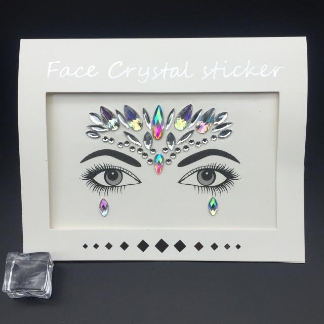 Masquerade Face Decoration DIY Jewelry Acrylic Rhinestone Festival Party Temporary Tattoo Fashion Face Stickers for Women