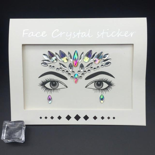 Masquerade Face Decoration DIY Jewelry Acrylic Rhinestone Festival Party Temporary Tattoo Fashion Face Stickers for Women