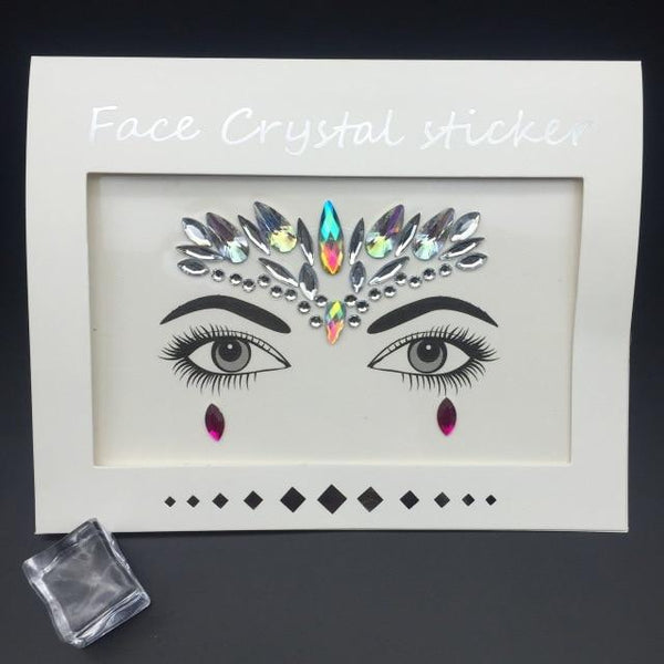 Masquerade Face Decoration DIY Jewelry Acrylic Rhinestone Festival Party Temporary Tattoo Fashion Face Stickers for Women