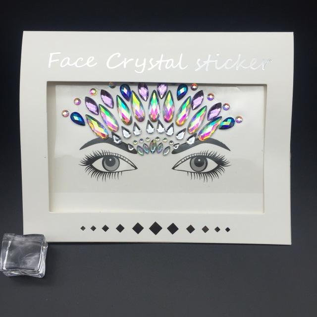 Masquerade Face Decoration DIY Jewelry Acrylic Rhinestone Festival Party Temporary Tattoo Fashion Face Stickers for Women