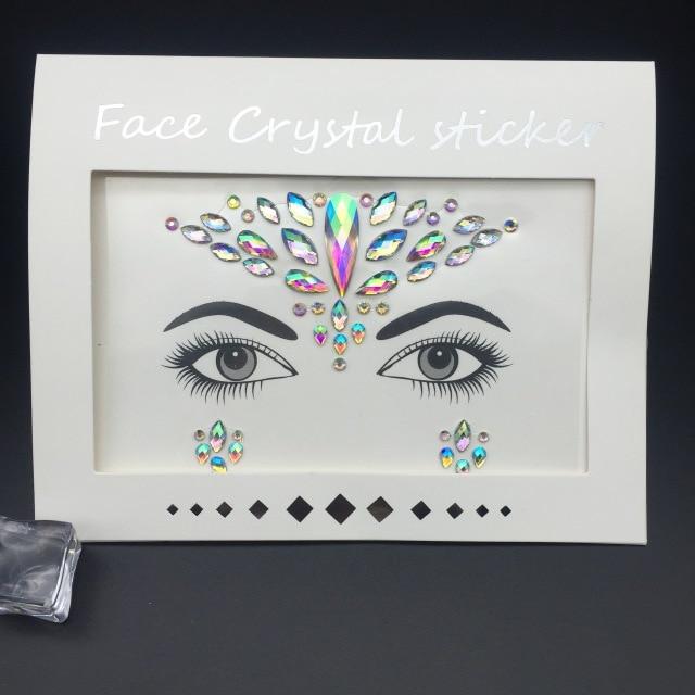 Masquerade Face Decoration DIY Jewelry Acrylic Rhinestone Festival Party Temporary Tattoo Fashion Face Stickers for Women