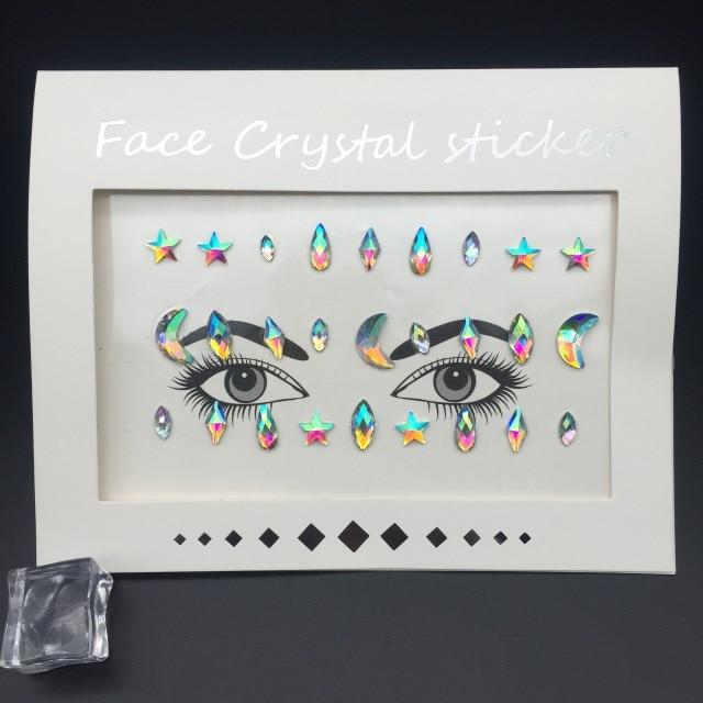 Masquerade Face Decoration DIY Jewelry Acrylic Rhinestone Festival Party Temporary Tattoo Fashion Face Stickers for Women