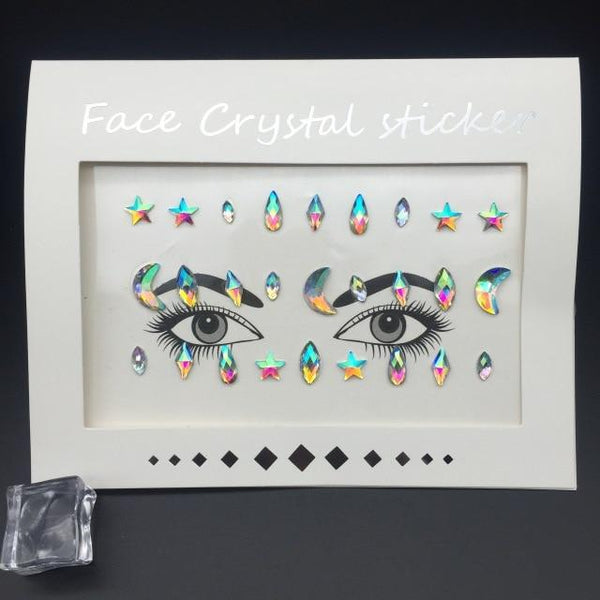 Masquerade Face Decoration DIY Jewelry Acrylic Rhinestone Festival Party Temporary Tattoo Fashion Face Stickers for Women
