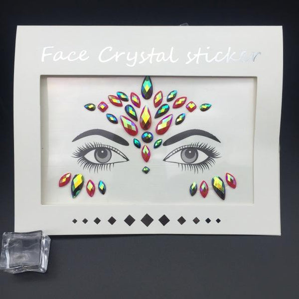 Masquerade Face Decoration DIY Jewelry Acrylic Rhinestone Festival Party Temporary Tattoo Fashion Face Stickers for Women