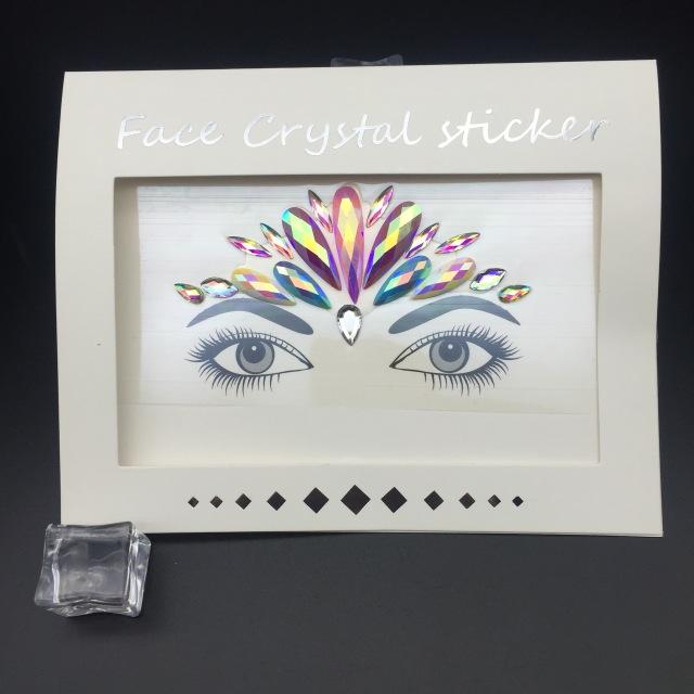 Masquerade Face Decoration DIY Jewelry Acrylic Rhinestone Festival Party Temporary Tattoo Fashion Face Stickers for Women