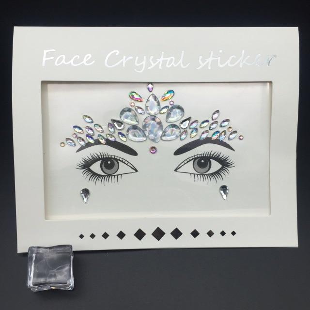 Masquerade Face Decoration DIY Jewelry Acrylic Rhinestone Festival Party Temporary Tattoo Fashion Face Stickers for Women