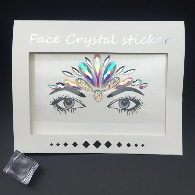 Masquerade Face Decoration DIY Jewelry Acrylic Rhinestone Festival Party Temporary Tattoo Fashion Face Stickers for Women