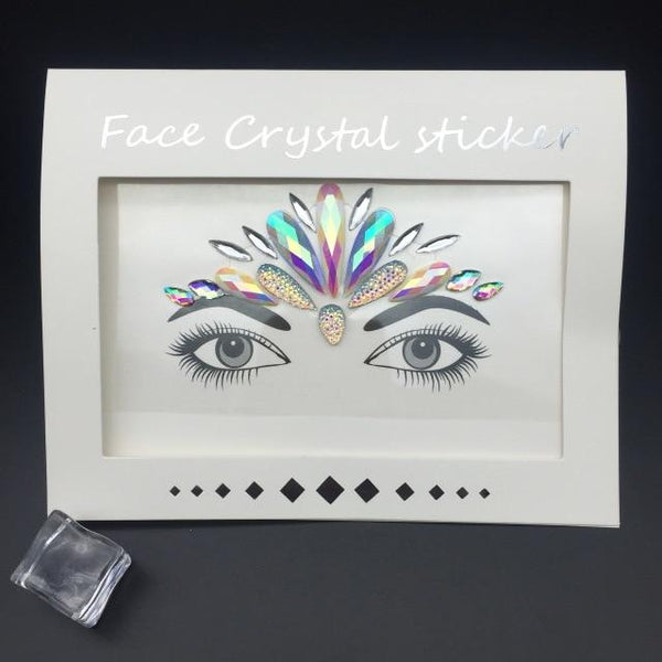 Masquerade Face Decoration DIY Jewelry Acrylic Rhinestone Festival Party Temporary Tattoo Fashion Face Stickers for Women