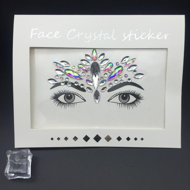 Masquerade Face Decoration DIY Jewelry Acrylic Rhinestone Festival Party Temporary Tattoo Fashion Face Stickers for Women