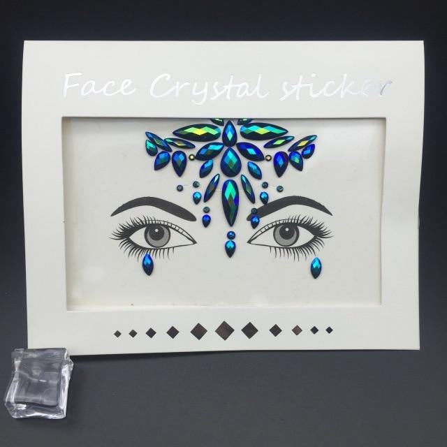 Masquerade Face Decoration DIY Jewelry Acrylic Rhinestone Festival Party Temporary Tattoo Fashion Face Stickers for Women