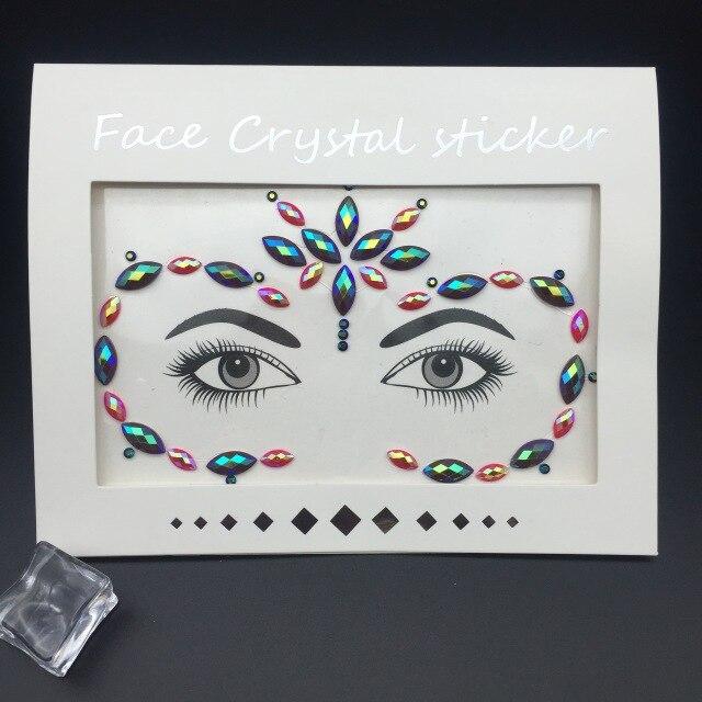 Masquerade Face Decoration DIY Jewelry Acrylic Rhinestone Festival Party Temporary Tattoo Fashion Face Stickers for Women