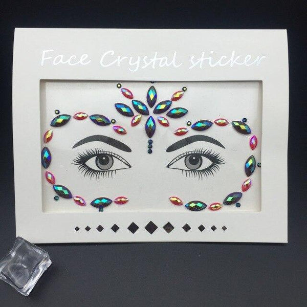Masquerade Face Decoration DIY Jewelry Acrylic Rhinestone Festival Party Temporary Tattoo Fashion Face Stickers for Women