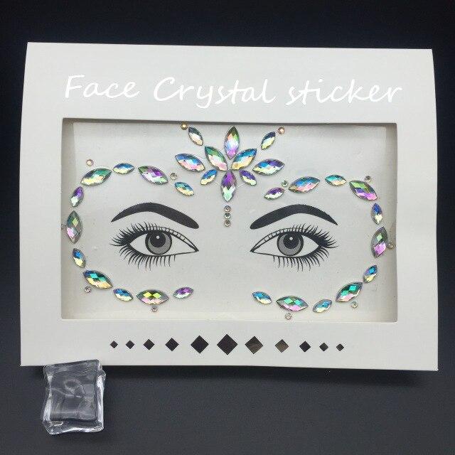 Masquerade Face Decoration DIY Jewelry Acrylic Rhinestone Festival Party Temporary Tattoo Fashion Face Stickers for Women