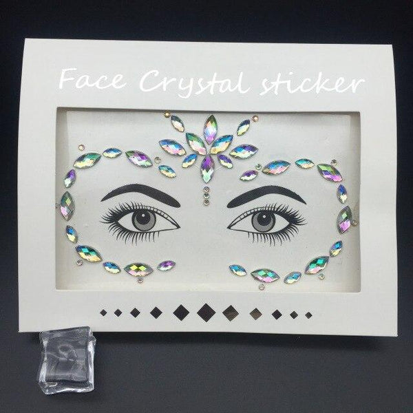 Masquerade Face Decoration DIY Jewelry Acrylic Rhinestone Festival Party Temporary Tattoo Fashion Face Stickers for Women