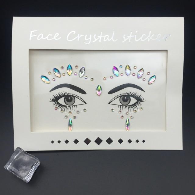 Masquerade Face Decoration DIY Jewelry Acrylic Rhinestone Festival Party Temporary Tattoo Fashion Face Stickers for Women
