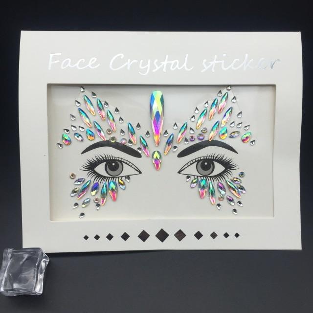 Masquerade Face Decoration DIY Jewelry Acrylic Rhinestone Festival Party Temporary Tattoo Fashion Face Stickers for Women