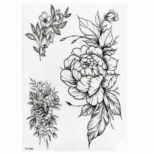 2019 New Waterproof Temporary Tattoo Sticker Old School Rose Pattern Tattoo Water Transfer Tattoo Flash Tattoo