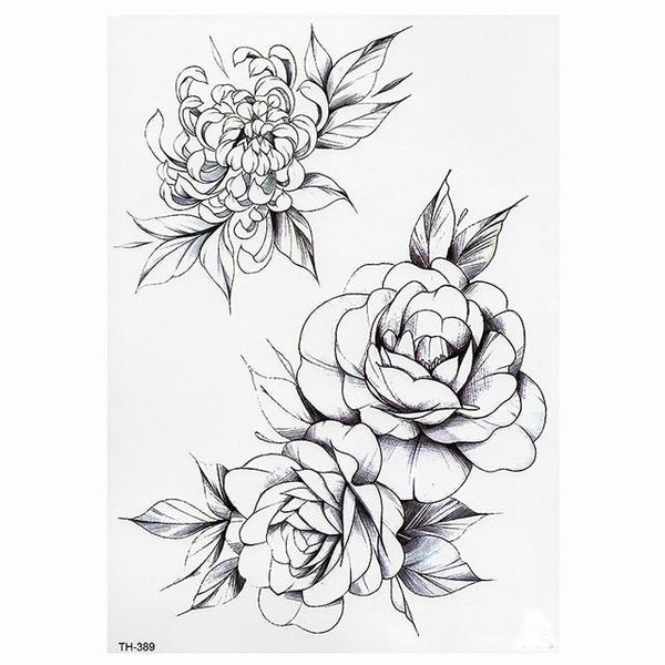 2019 New Waterproof Temporary Tattoo Sticker Old School Rose Pattern Tattoo Water Transfer Tattoo Flash Tattoo