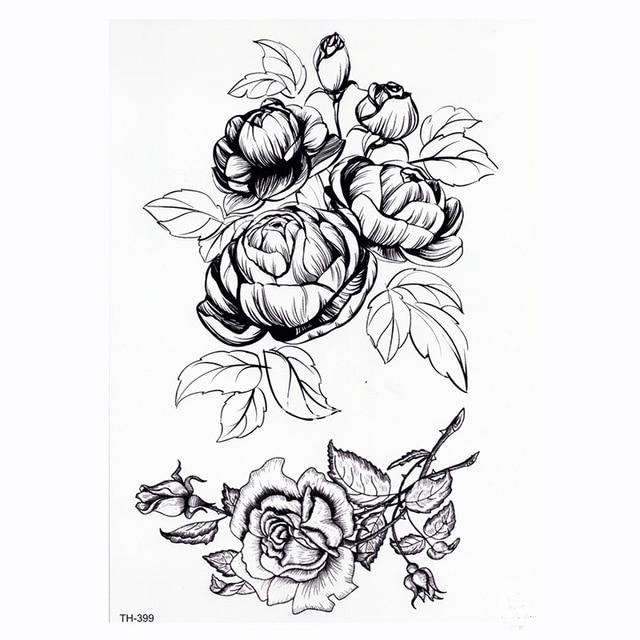 2019 New Waterproof Temporary Tattoo Sticker Old School Rose Pattern Tattoo Water Transfer Tattoo Flash Tattoo