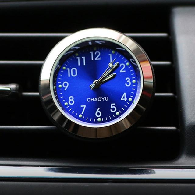 Car Thermometer Time Clock Ornaments With Luminous Auto Digital Watch A/C Air Outlet Vent Clip Air Freshener Car Accessories
